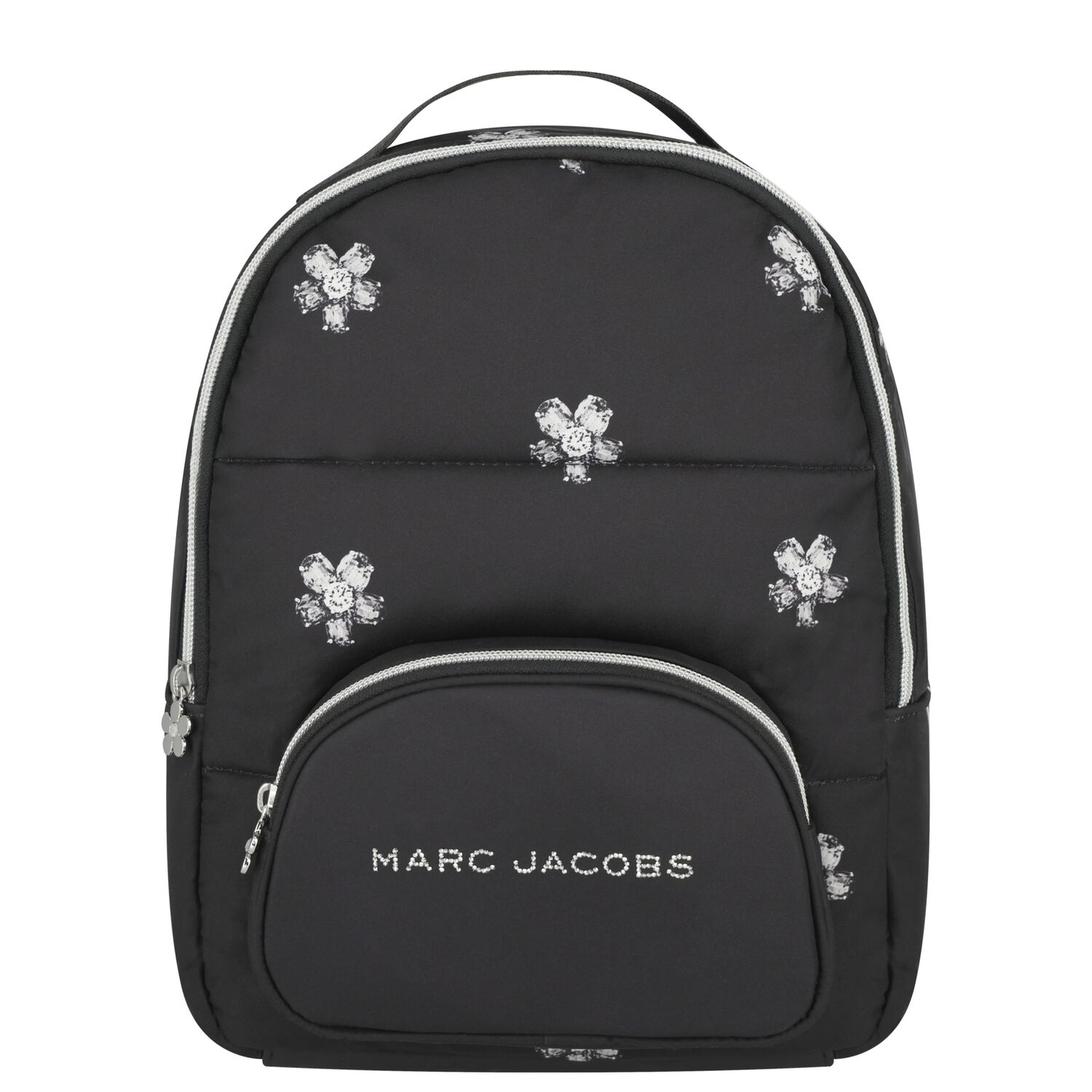 Girls Black Logo Backpack, 1, hi-res