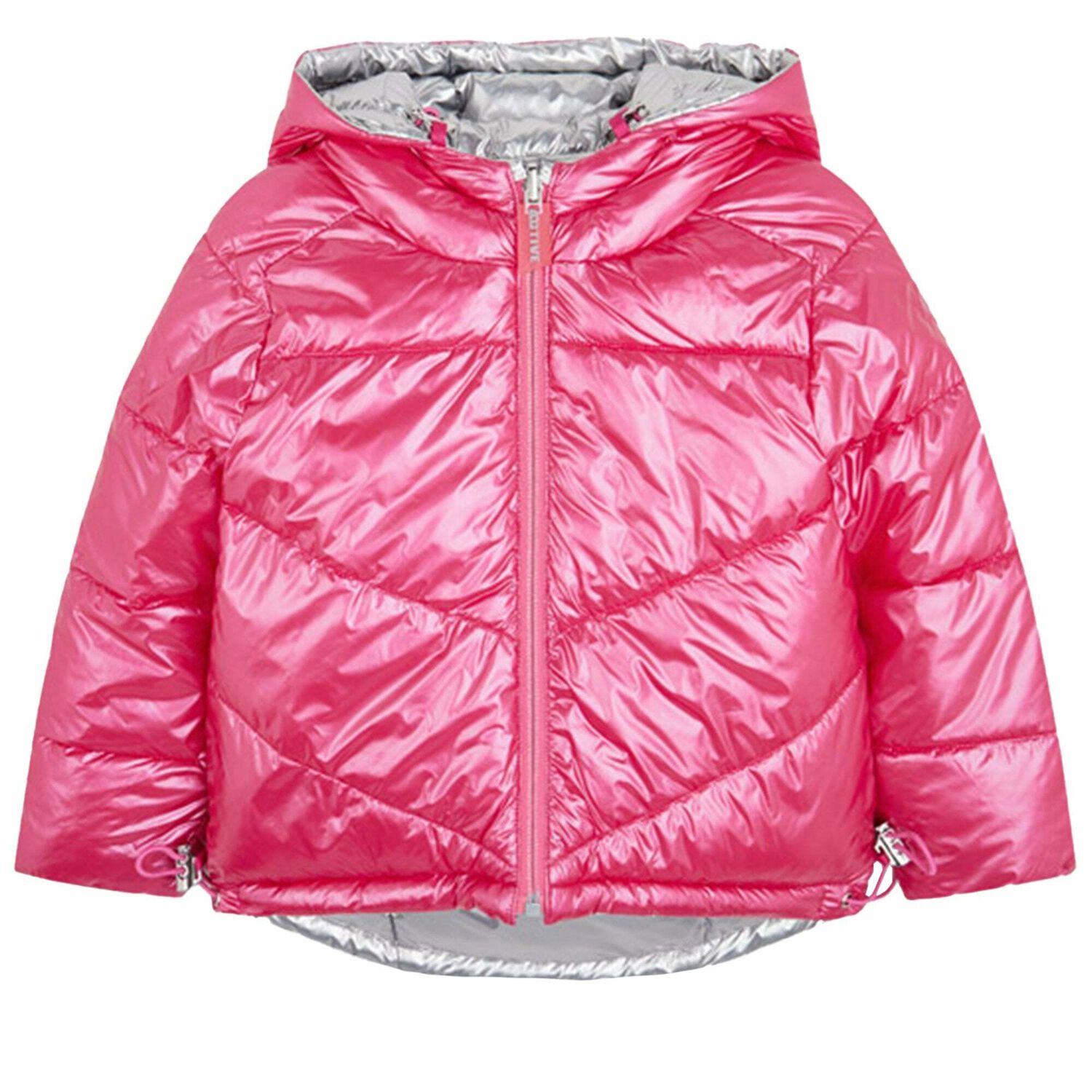 Girls Silver & Pink Reversible Jacket, 1, hi-res