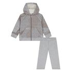 Younger Boys Grey & Beige Logo Tracksuit, 2, hi-res