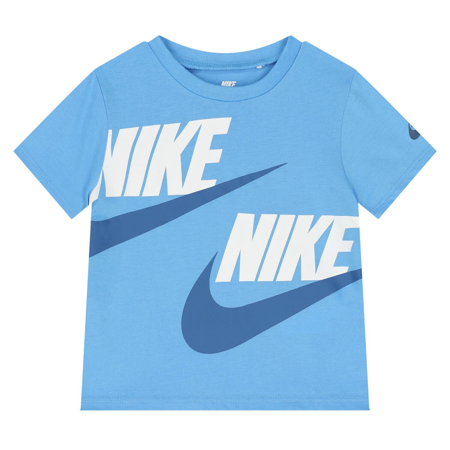 Younger Boys Blue Logo Shorts Set, 1, hi-res