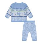 Baby Boys Blue Logo Trousers Set, 1, hi-res