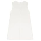 Girls Ivory Satin Ruffled Dress, 1, hi-res