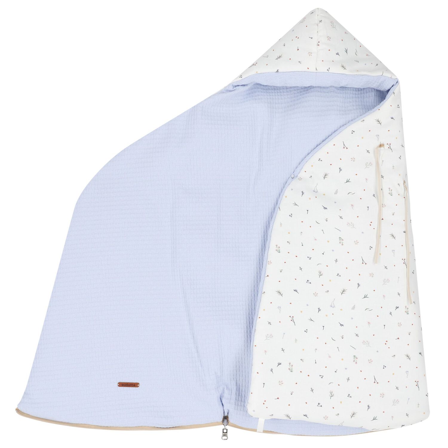 Ivory & Blue Hooded Reversible Nest, 2, hi-res