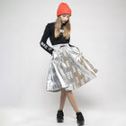 Girls Metallic Silver Logo Skirt, 1, hi-res