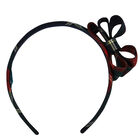 Girls Navy Blue & Red Tartan Headband, 1, hi-res