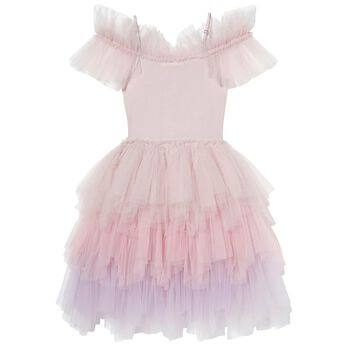 Girls Pink Embellished Tulle Dress