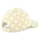 Girls Ivory & Gold Logo Cap, 1, hi-res