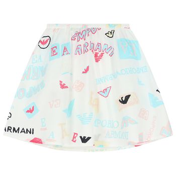 Girls White Logo Skirt