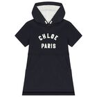 Girls Navy Blue Logo Dress, 2, hi-res