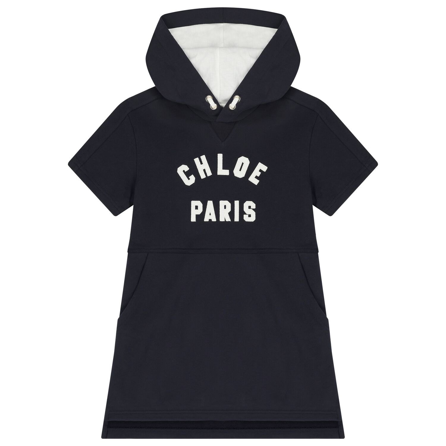 Girls Navy Blue Logo Dress, 2, hi-res