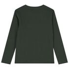 Boys Green Teddy Bear Long Sleeve Top, 4, hi-res