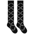 Girls Black Logo Socks, 1, hi-res