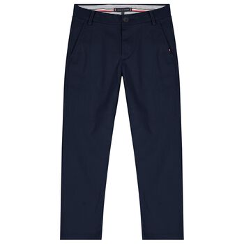 Boys Navy Blue Logo Trousers