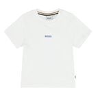 Younger Boys White Logo T-Shirt, 1, hi-res