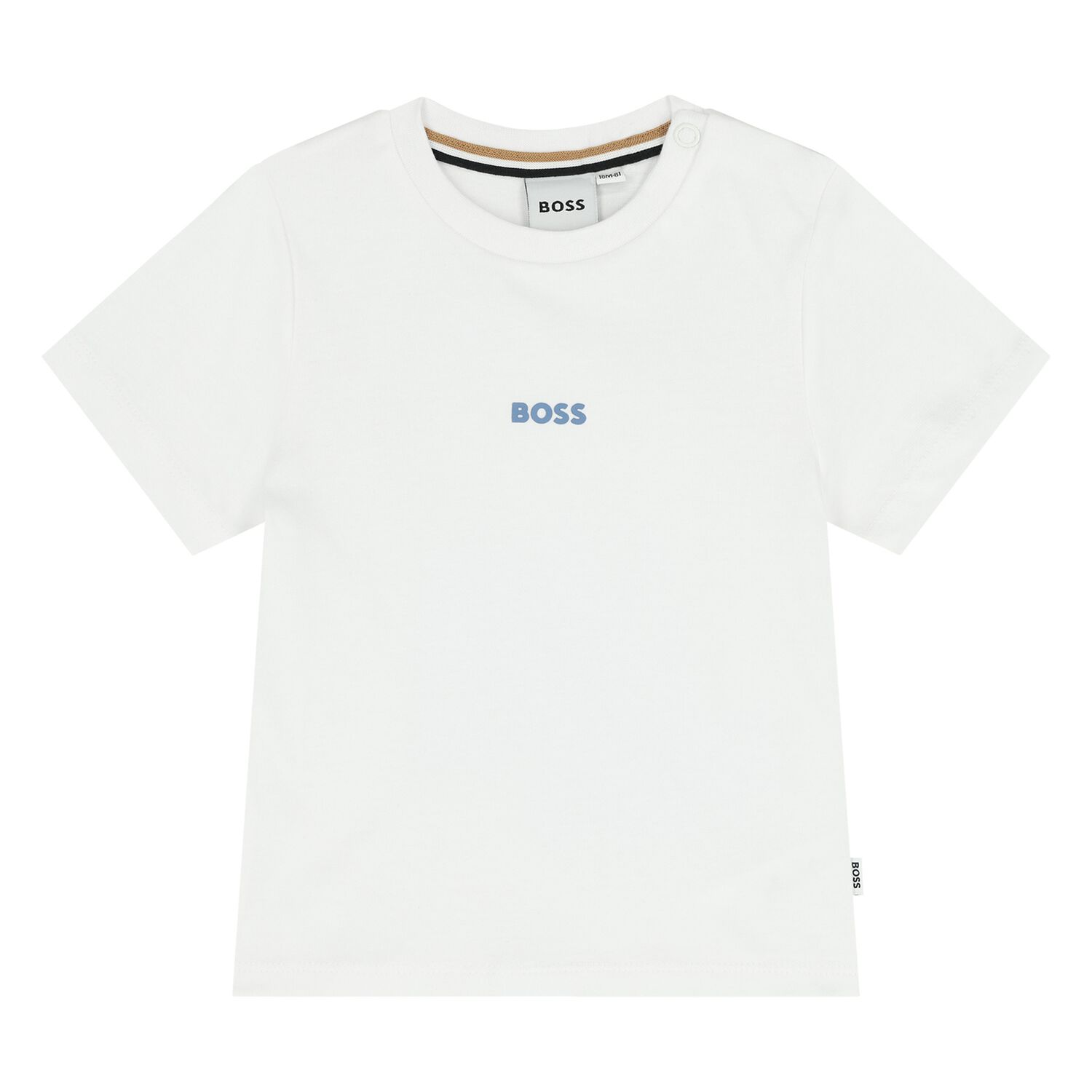 Younger Boys White Logo T-Shirt, 1, hi-res