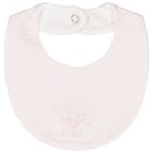 Baby Girls Pink Embroidered Bib, 1, hi-res