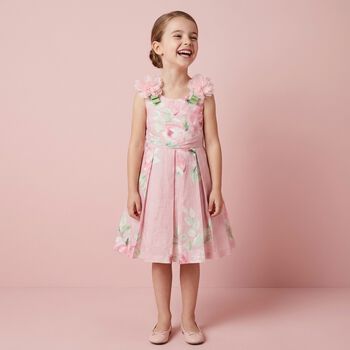 Girls Pink Floral Dress