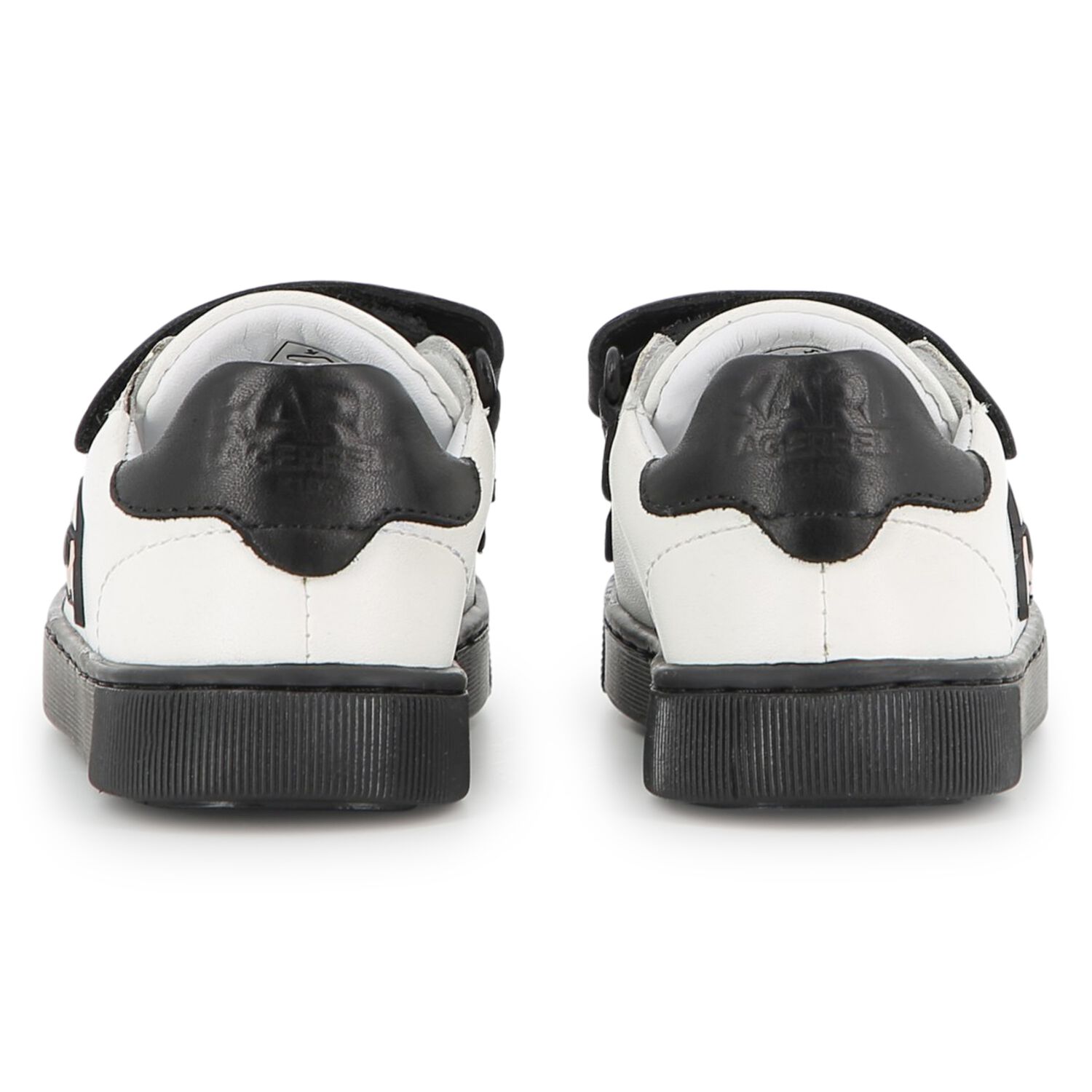 Boys White & Black Ikonik Karl Trainers, 1, hi-res