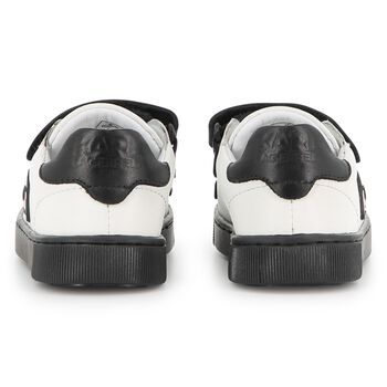 Boys White & Black Ikonik Karl Trainers