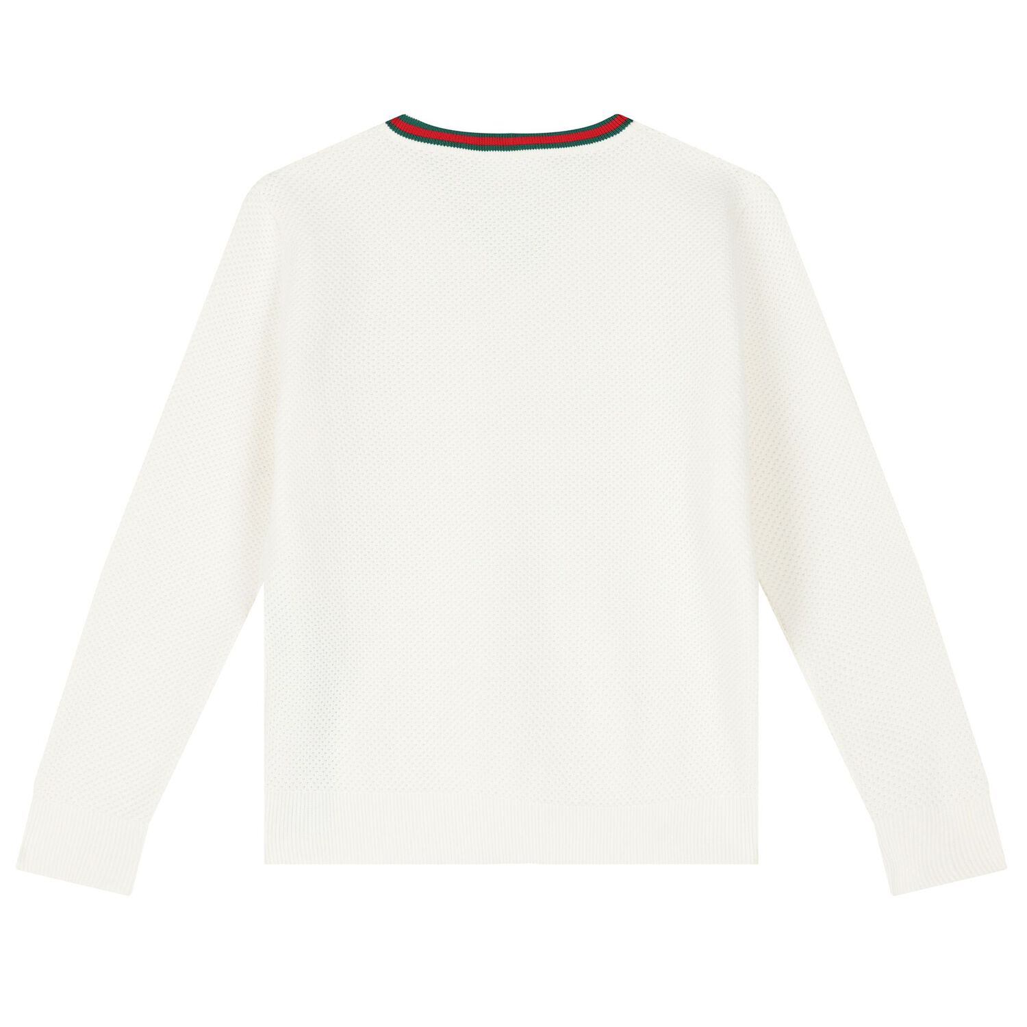 Ivory Cotton Web Striped Sweatshirt, 1, hi-res image number null