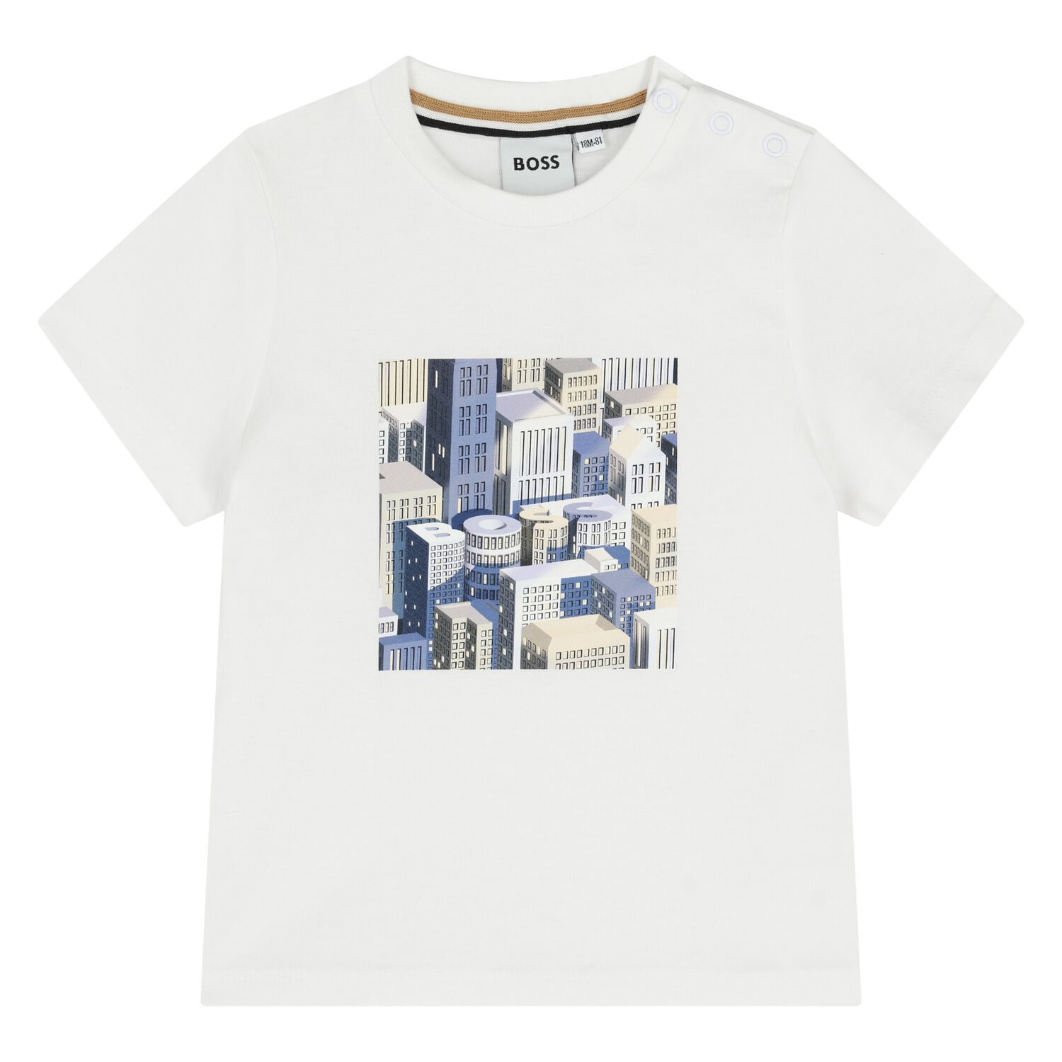Younger Boys White Building Logo T-Shirt, 1, hi-res