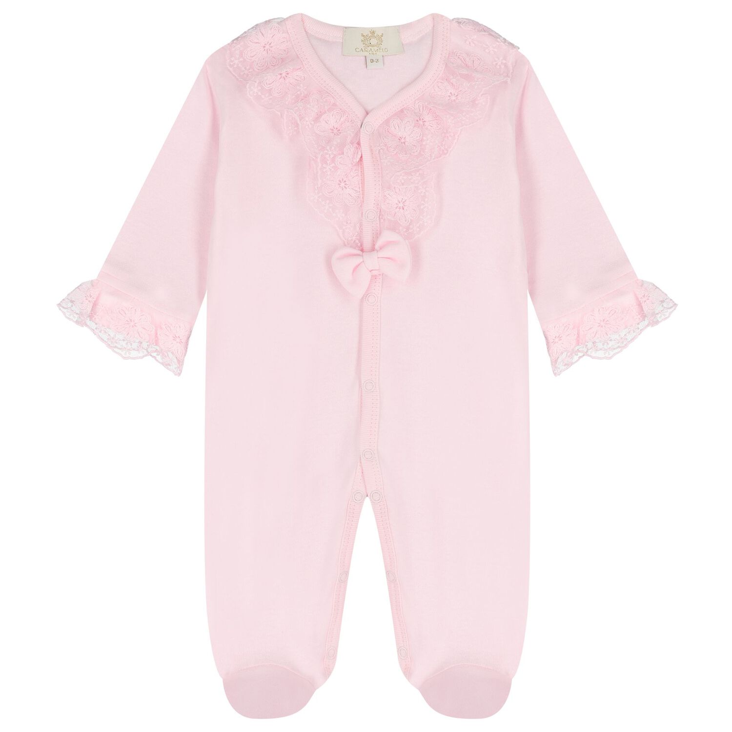 Baby Girl Pink Lace Tulle Babygrow & Headband Set, 1, hi-res