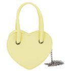 Girls Yellow Leather Heart Handbag, 1, hi-res