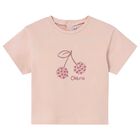 Younger Girls Pink Cherry T-Shirt, 1, hi-res