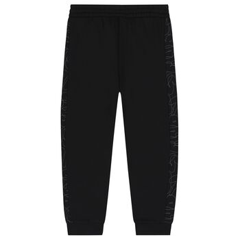 Boys Black Logo Joggers