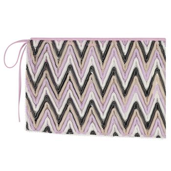 Girls Lilac, Black & Ivory Zig-Zag Crochet Beach Skirt