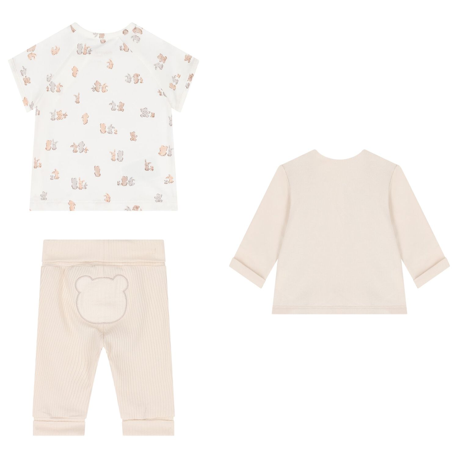Baby Ivory & Beige Tracksuit Set, 1, hi-res image number null