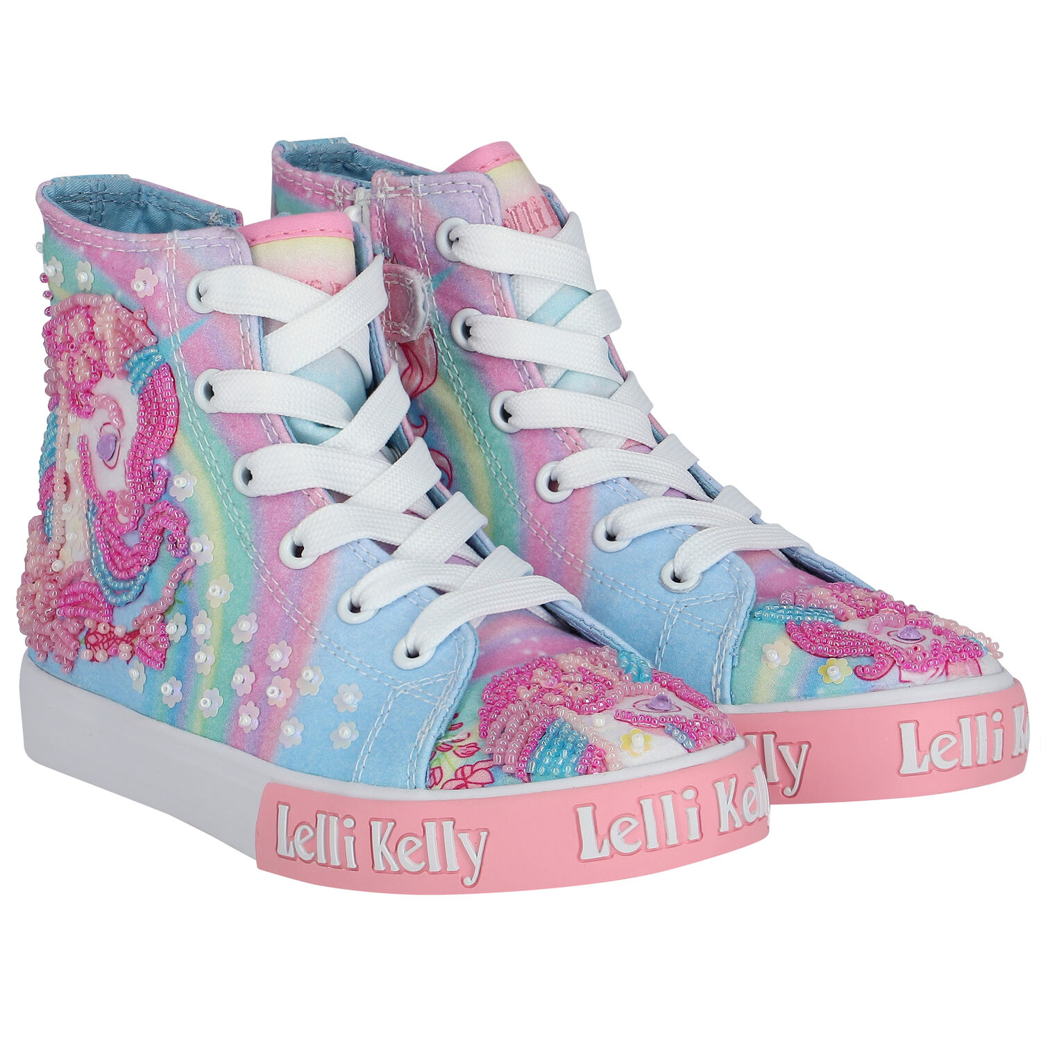 Girls Multi-Colored Unicorn Trainers, 1, hi-res