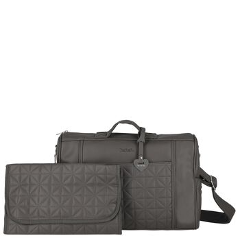 Grey Quilted Baby Changing Bag