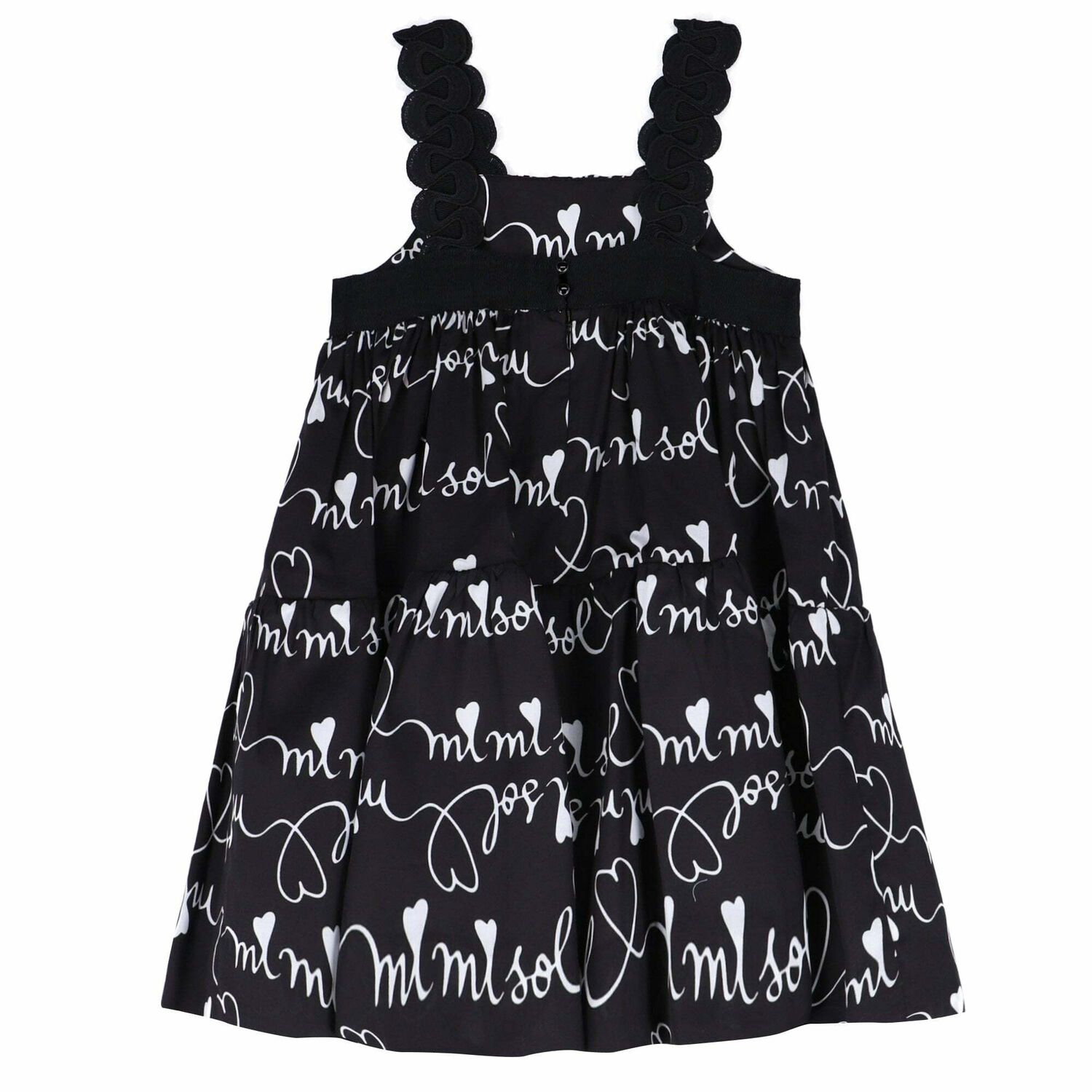 Girls Black & White Logo Dress, 1, hi-res image number null