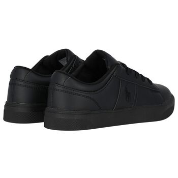 Boys Black Logo Trainers