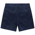 Boys Navy Blue Logo Corduroy Shorts, 1, hi-res