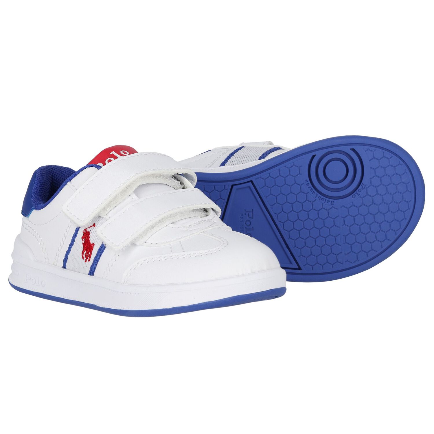 Younger Boys White Logo Trainers, 1, hi-res
