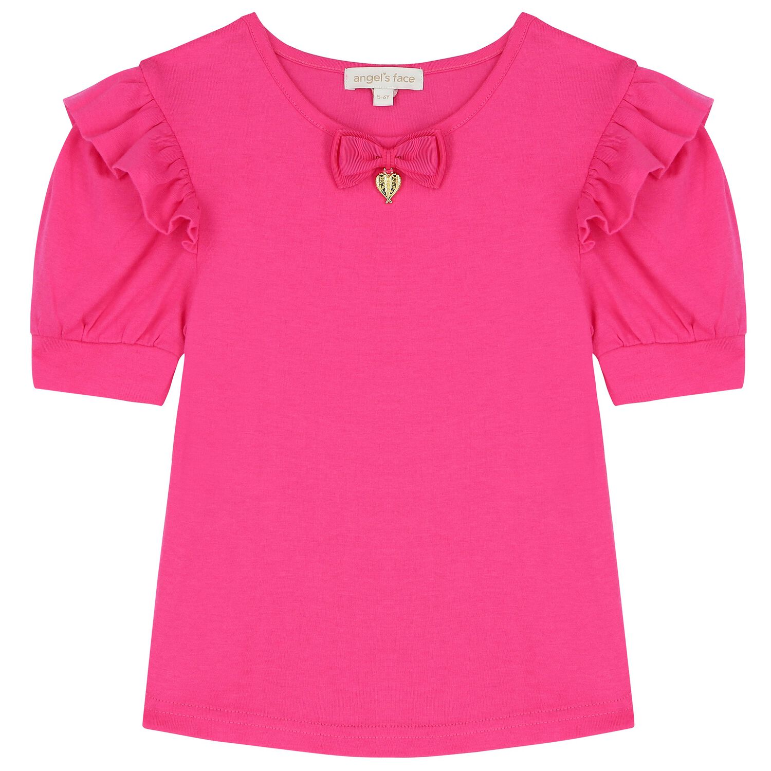 Girls Pink Ruffled Top, 2, hi-res