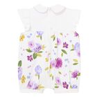 Baby Girls White Floral Romper, 2, hi-res