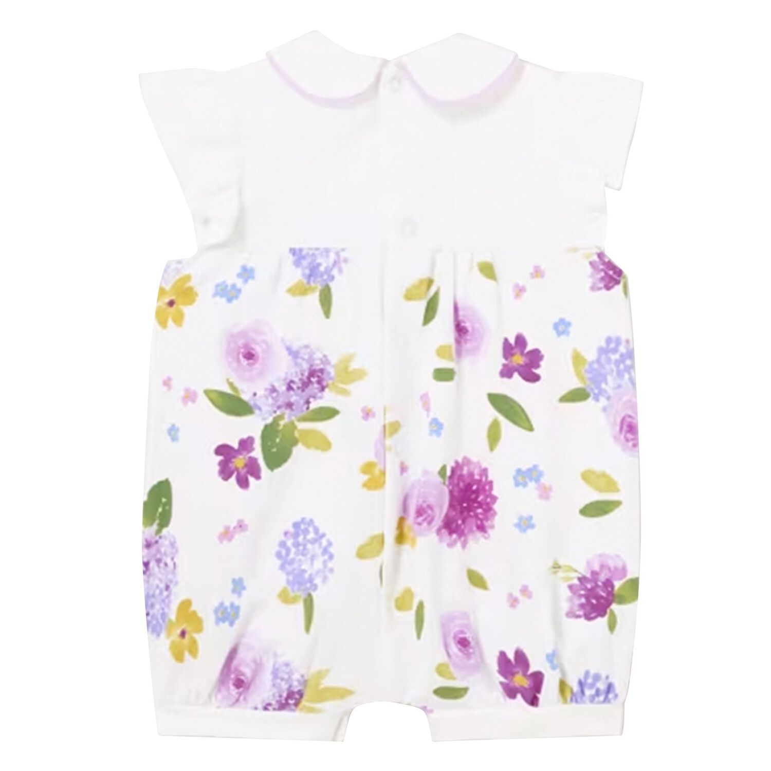 Baby Girls White Floral Romper, 2, hi-res image number null