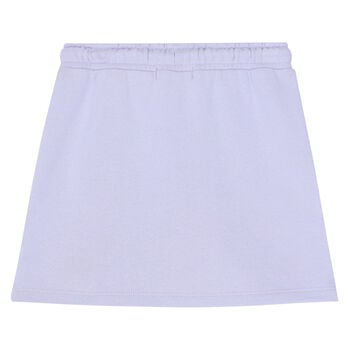 Girls Purple Embroidered Logo Skirt