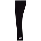Girls Black Logo Leggings, 1, hi-res