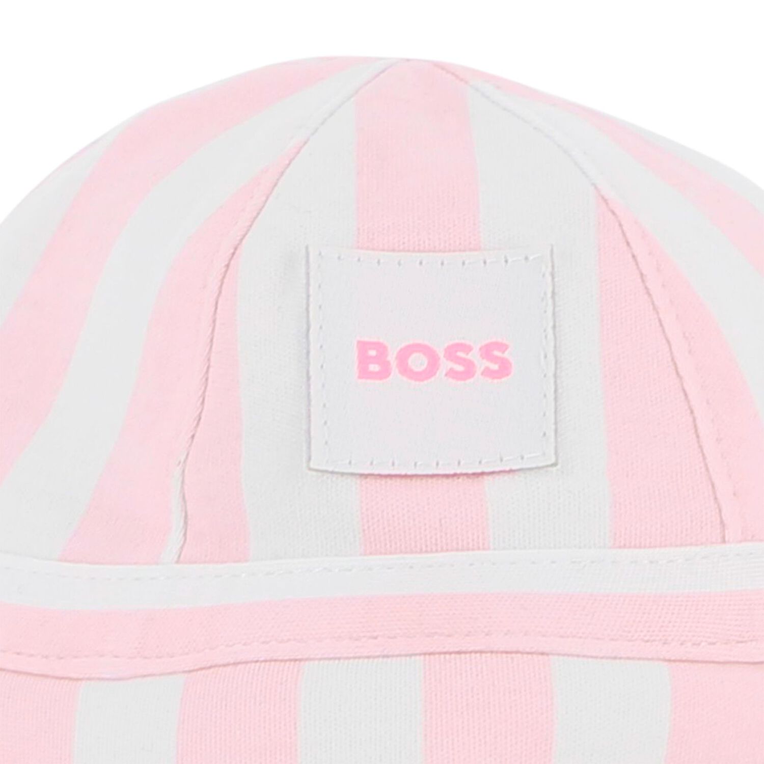 Baby Girls Pink & White Striped Hat, 1, hi-res