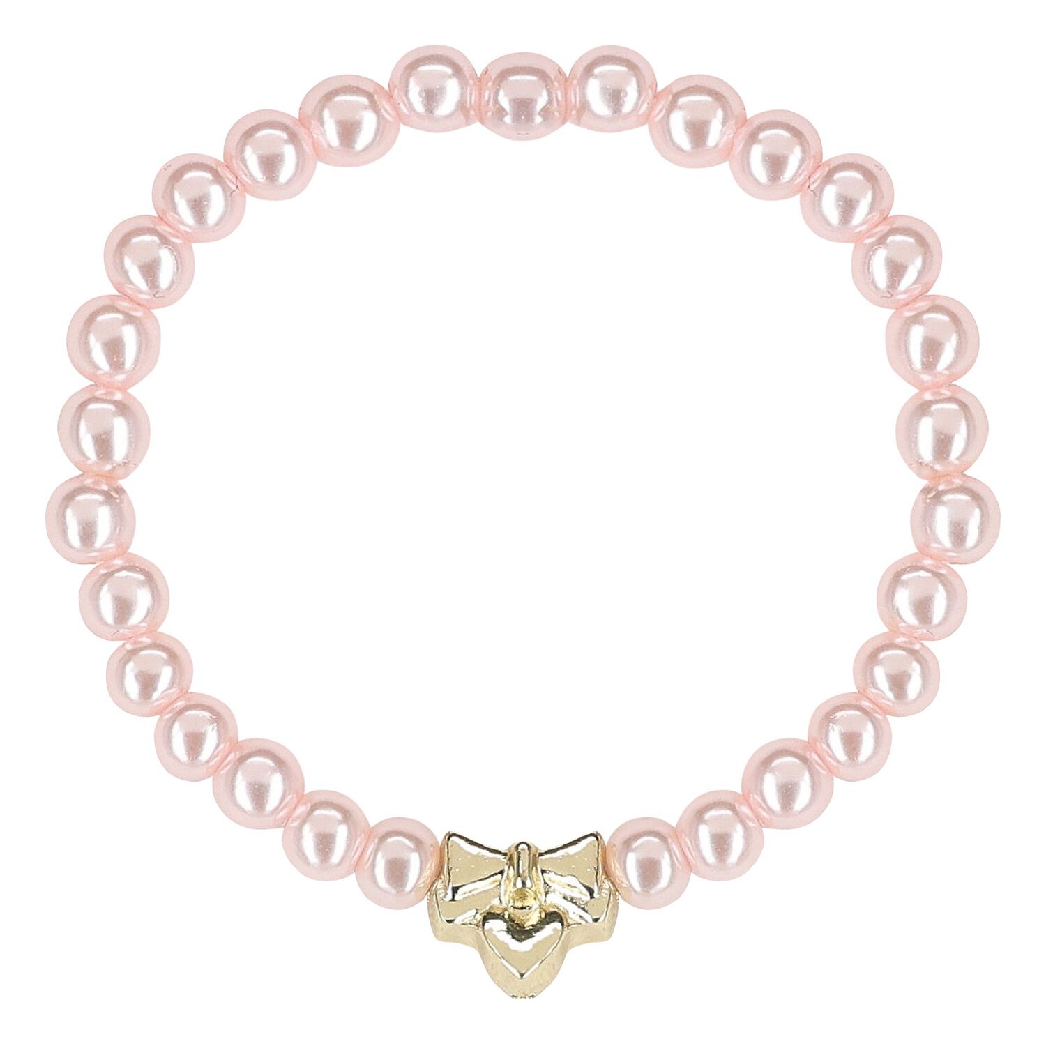 Girls Pink & Gold Beaded Bracelets (4 Pack), 1, hi-res