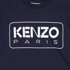 Girls Navy Blue Logo Dress, 2, hi-res