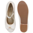 Girls White Bow Leather Shoes, 2, hi-res