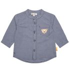 Baby Boys White & Navy Blue Teddy Shirt, 1, hi-res