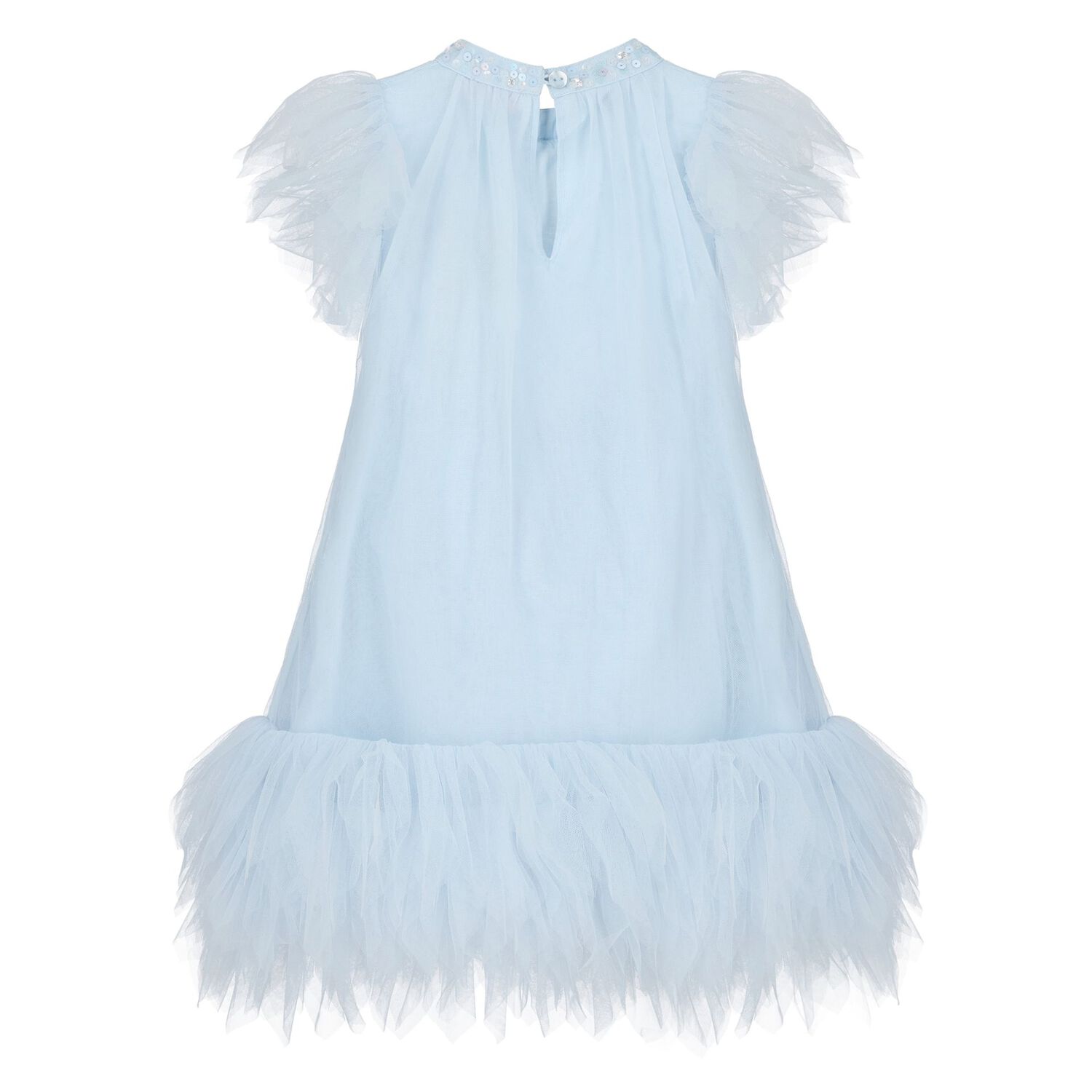 Baby Girls Blue Ruffled Tulle Dress Set, 1, hi-res image number null
