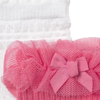 Younger Girls White & Pink Socks ( 2-Pack ) 