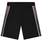 Boys Black Logo Shorts, 1, hi-res